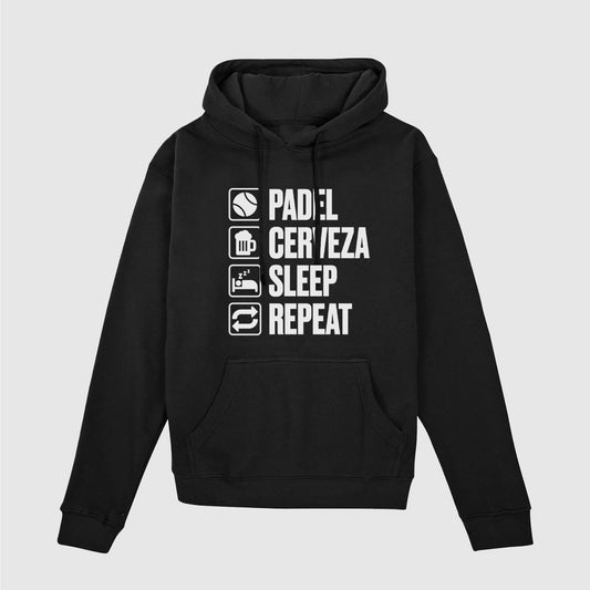 Sudadera "PADEL, CERVEZA, SLEEP, REPEAT"